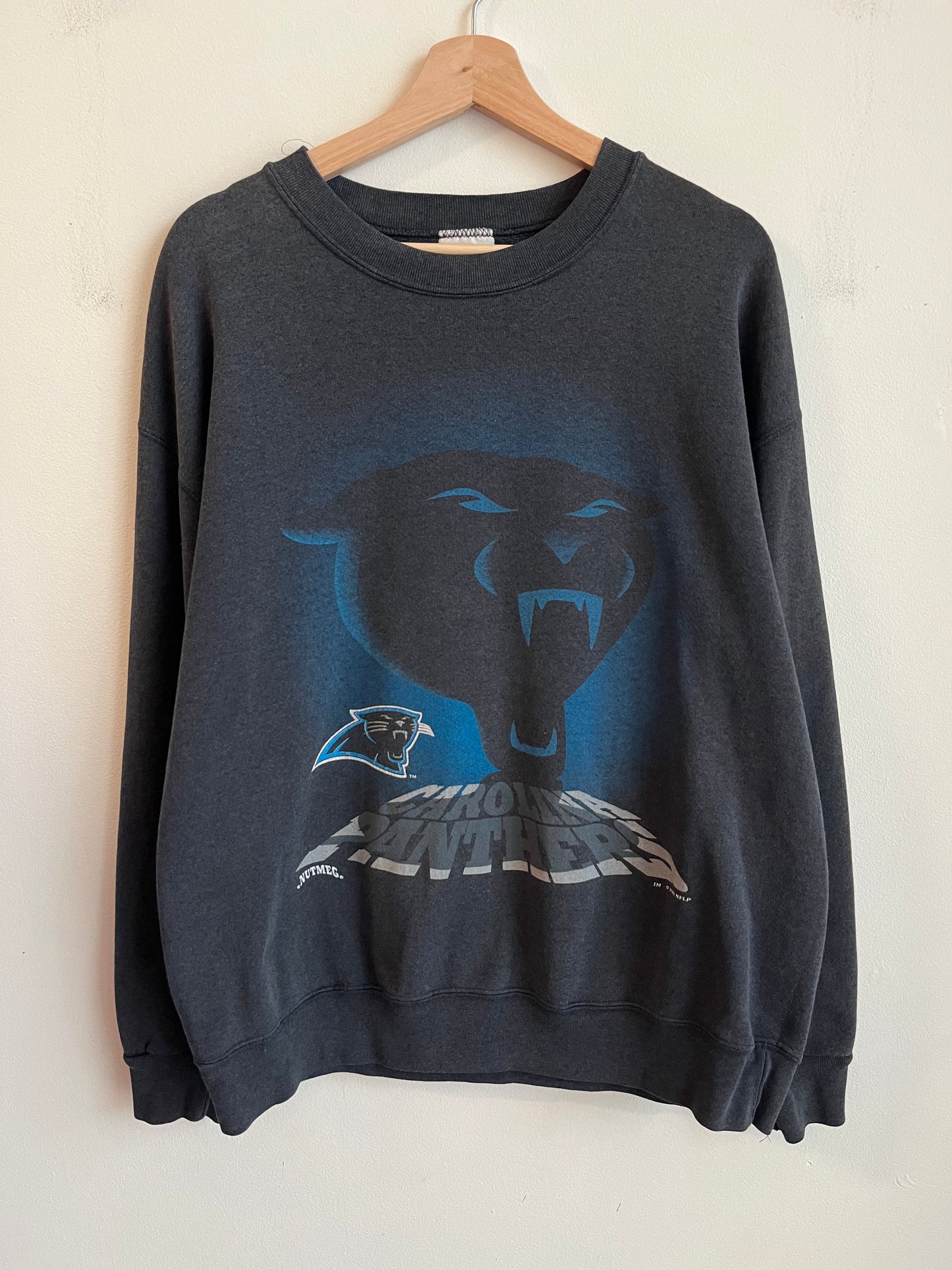 1993 Carolina Panthers Shadow Graphic Nutmeg Faded Crewneck (L)