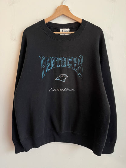 90s Carolina Panthers Embroidered Spell Out Lee Sports Crewneck (L)