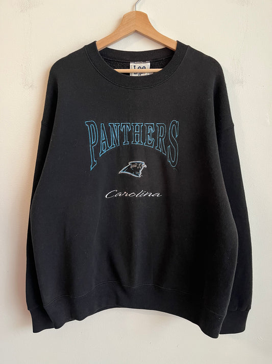 90s Carolina Panthers Embroidered Spell Out Lee Sports Crewneck (L)