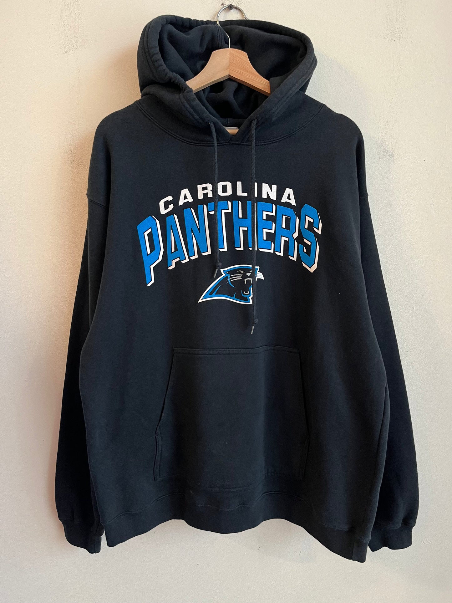 00s Carolina Panthers Spell Out Reebok Black Hoodie (L)