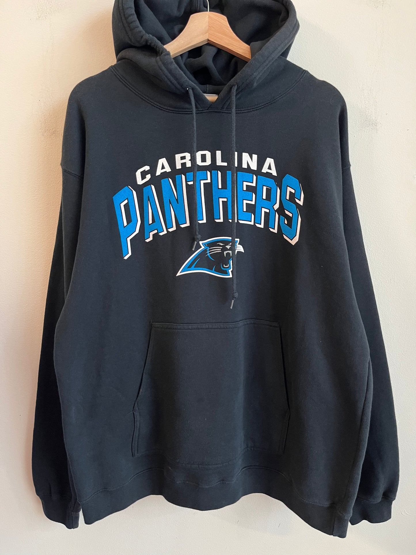 00s Carolina Panthers Spell Out Reebok Black Hoodie (L)