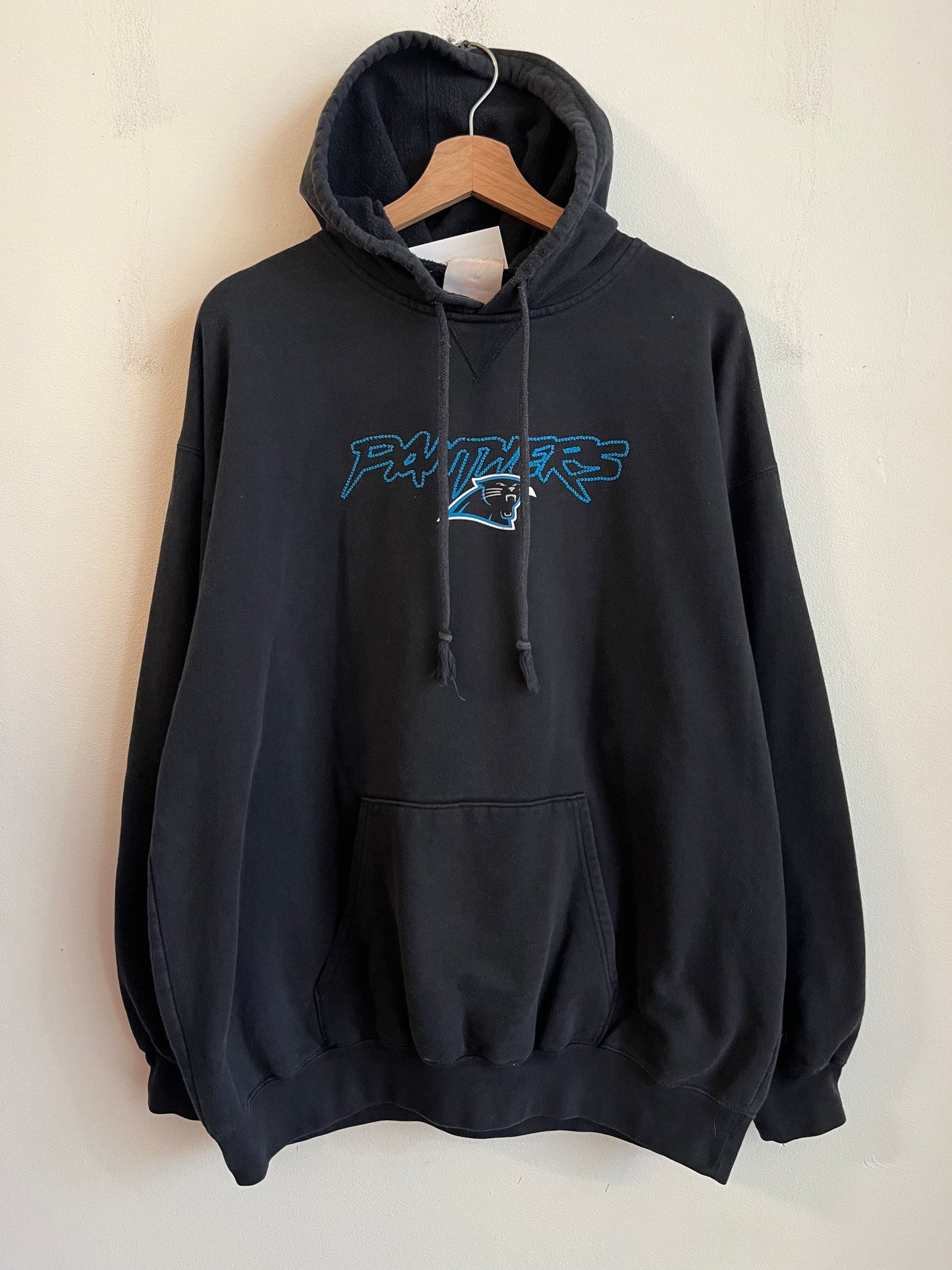 00s Carolina Panthers Cat Scratch Spell Out Hoodie (XL)