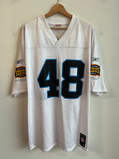 2003 Carolina Panthers Stephen Davis Super Bowl Away Jersey (L)