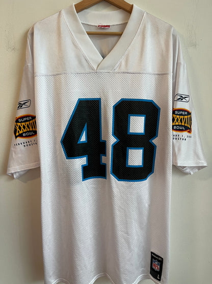 2003 Carolina Panthers Stephen Davis Super Bowl Away Jersey (L)