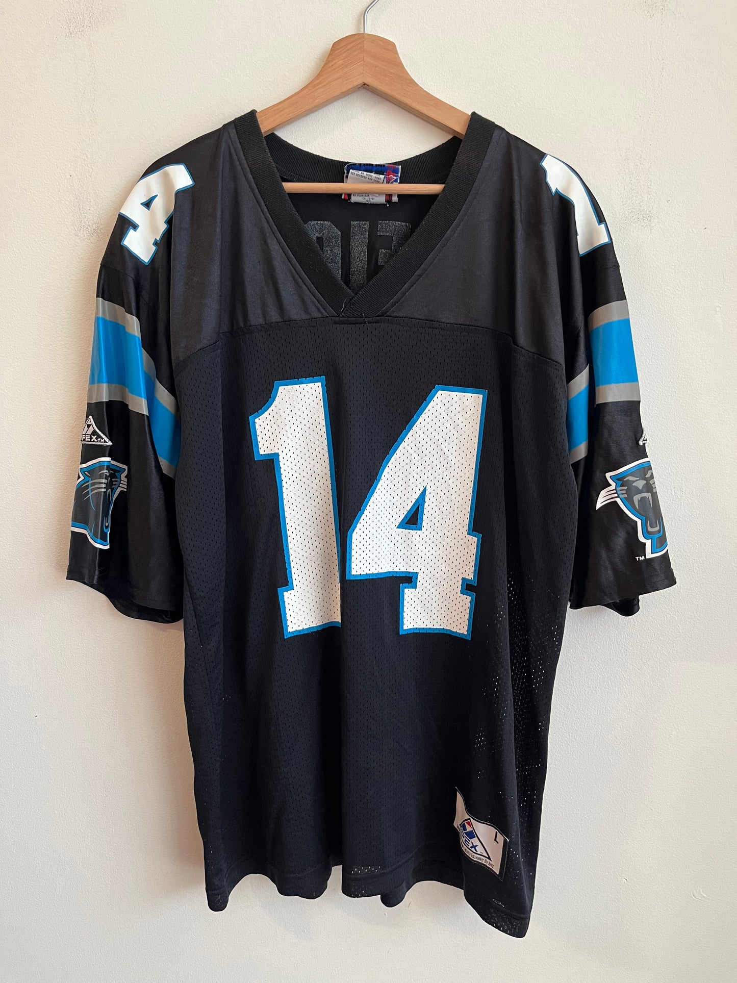 90s Carolina Panthers Apex One Frank Reich Home Jersey (L)