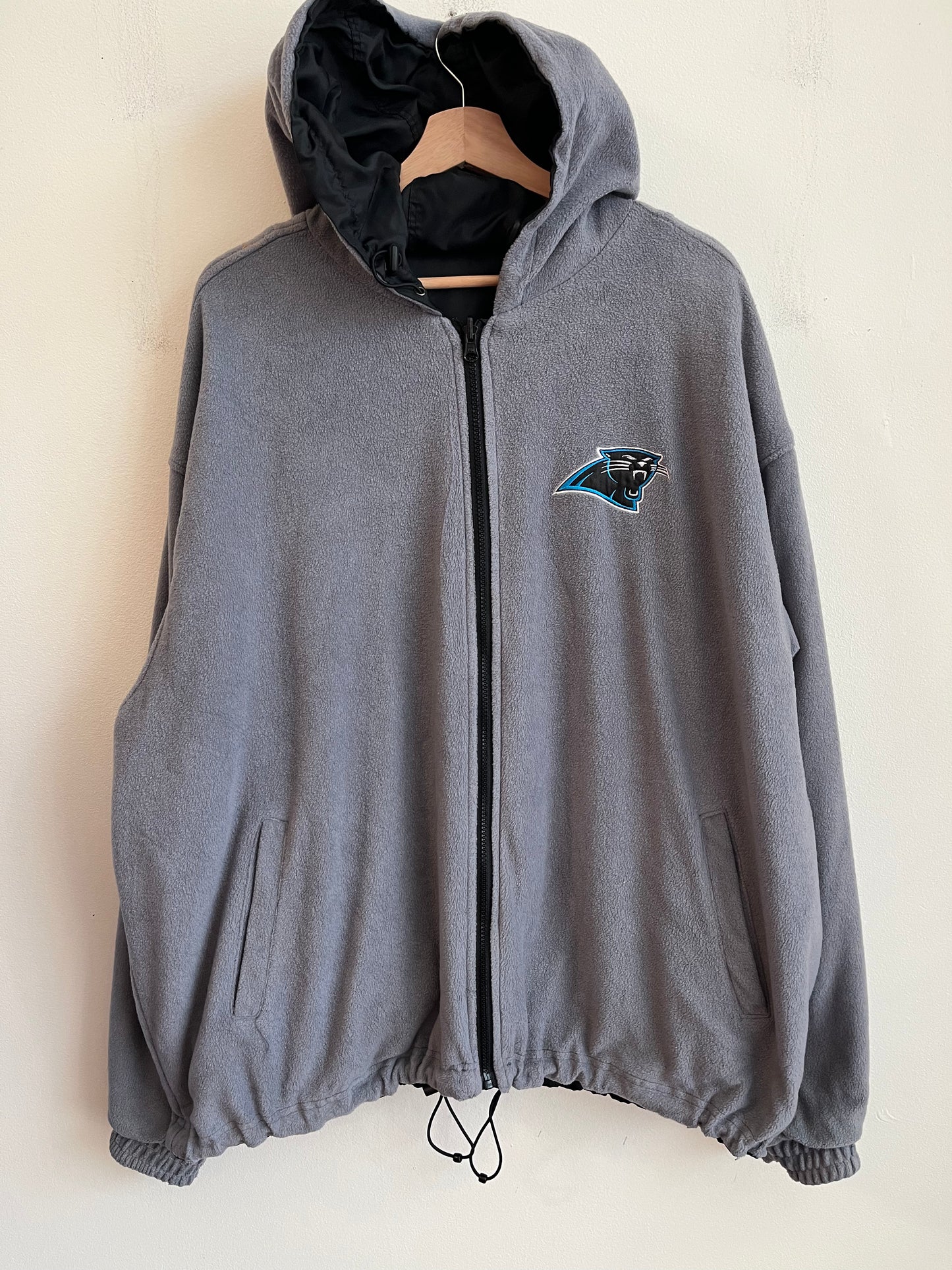 00s Carolina Panthers G-III Two Toned Cat Scratch Spell Out Reversible Jacket (XL)