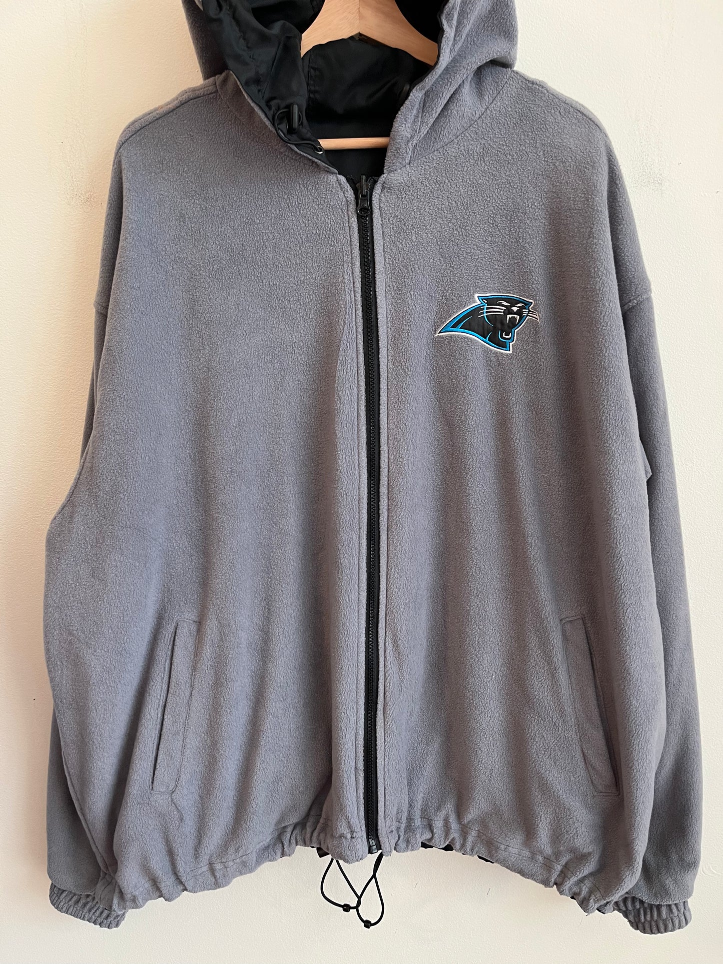 00s Carolina Panthers G-III Two Toned Cat Scratch Spell Out Reversible Jacket (XL)