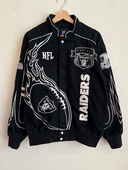 00s Oakland Raiders NFL Flame Racing Jacket (M)
