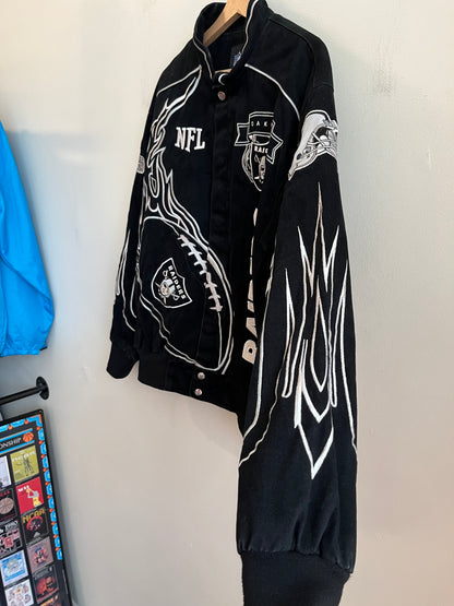 00s Oakland Raiders NFL Flame Racing Jacket (M)