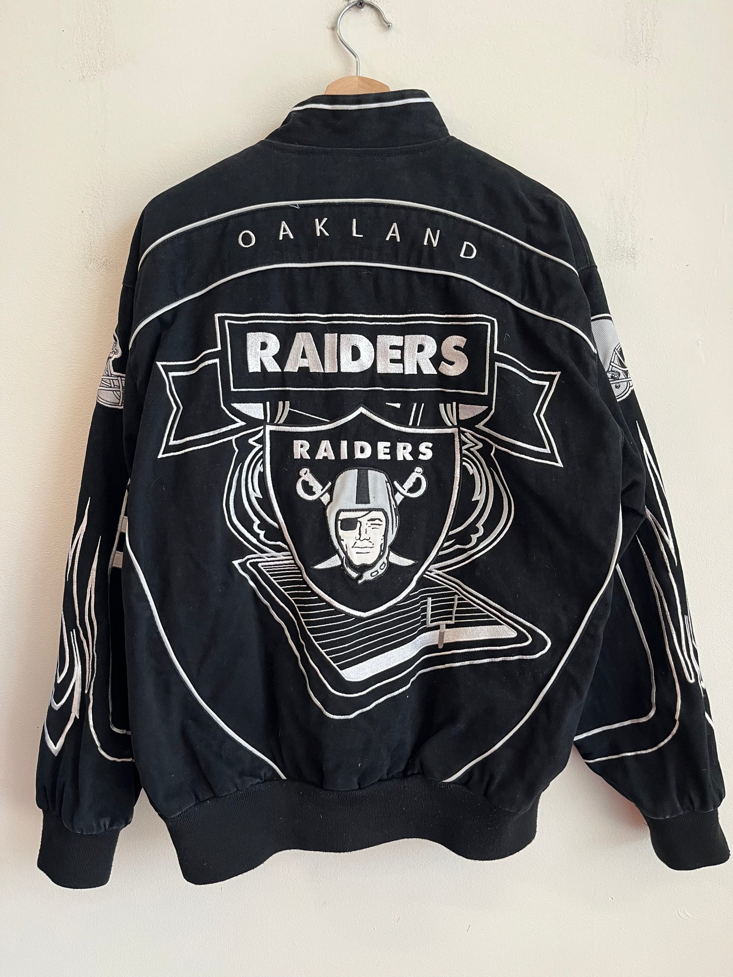 00s Oakland Raiders NFL Flame Racing Jacket (M)