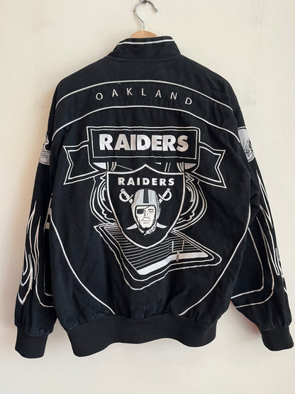 00s Oakland Raiders NFL Flame Racing Jacket (M)