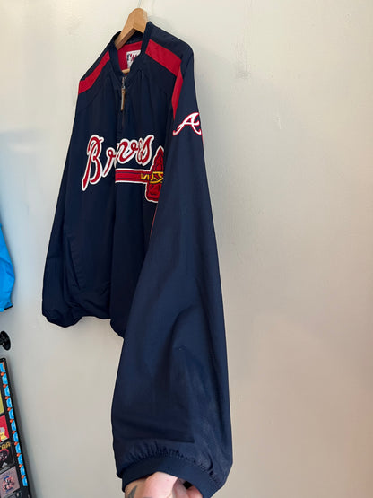 90s Atlanta Braves Majestic Spell Out 1/4 Zip Jacket (L)