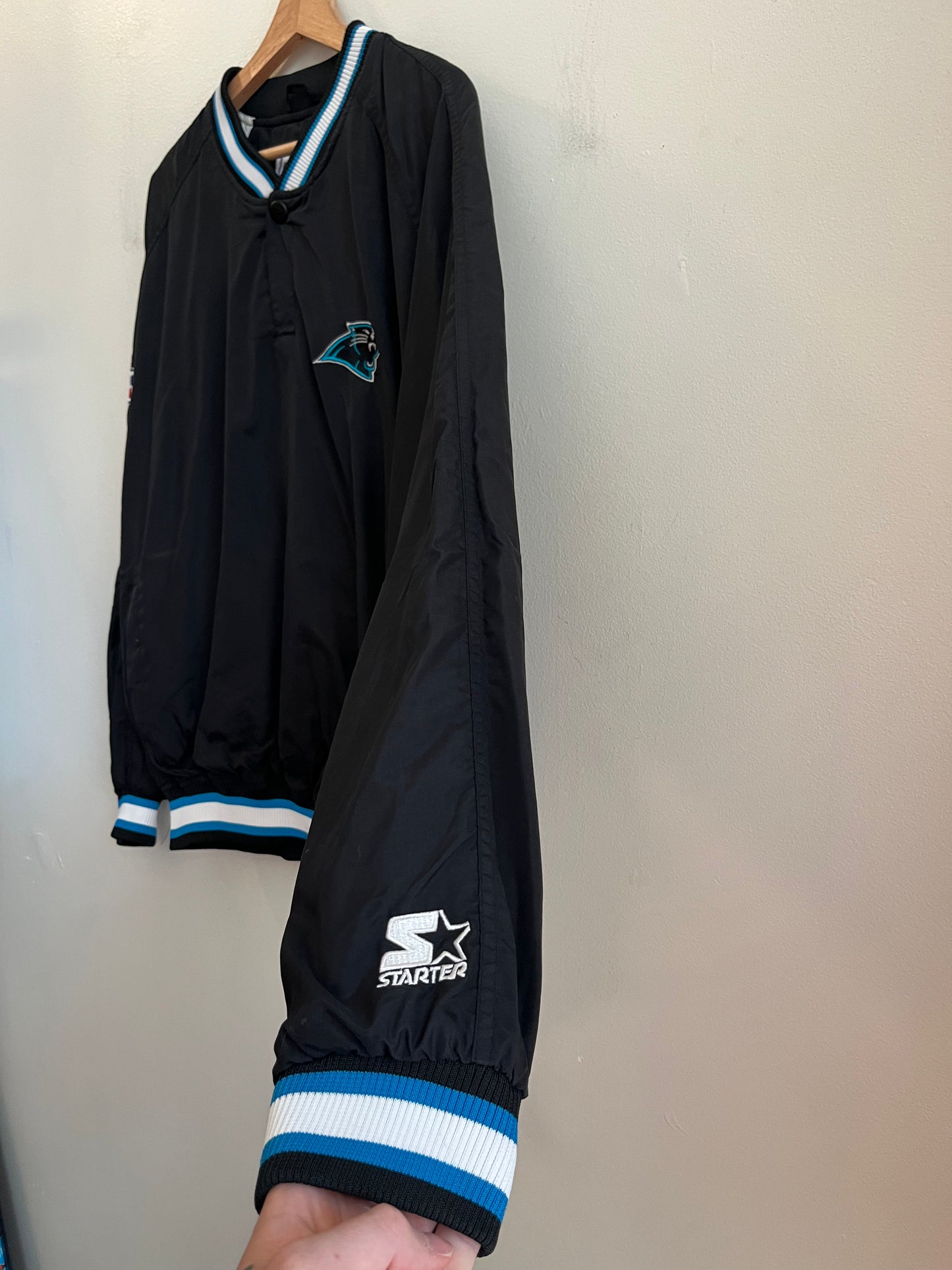 90s Carolina Panthers Starter Essential 1/4 Button Windbreaker (M)
