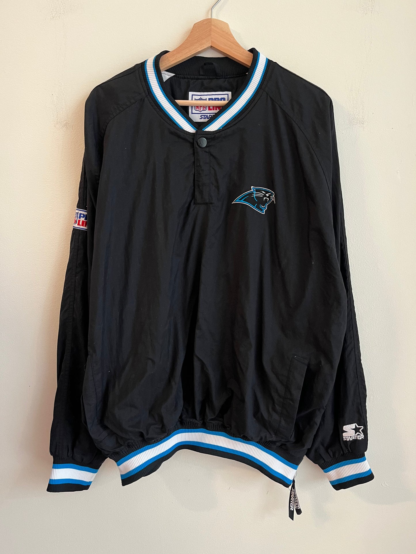 90s Carolina Panthers 1/4 Button Starter Spell Out Pro Line Windbreaker (XL)