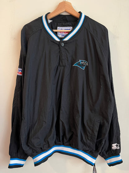 90s Carolina Panthers 1/4 Button Starter Spell Out Pro Line Windbreaker (XL)