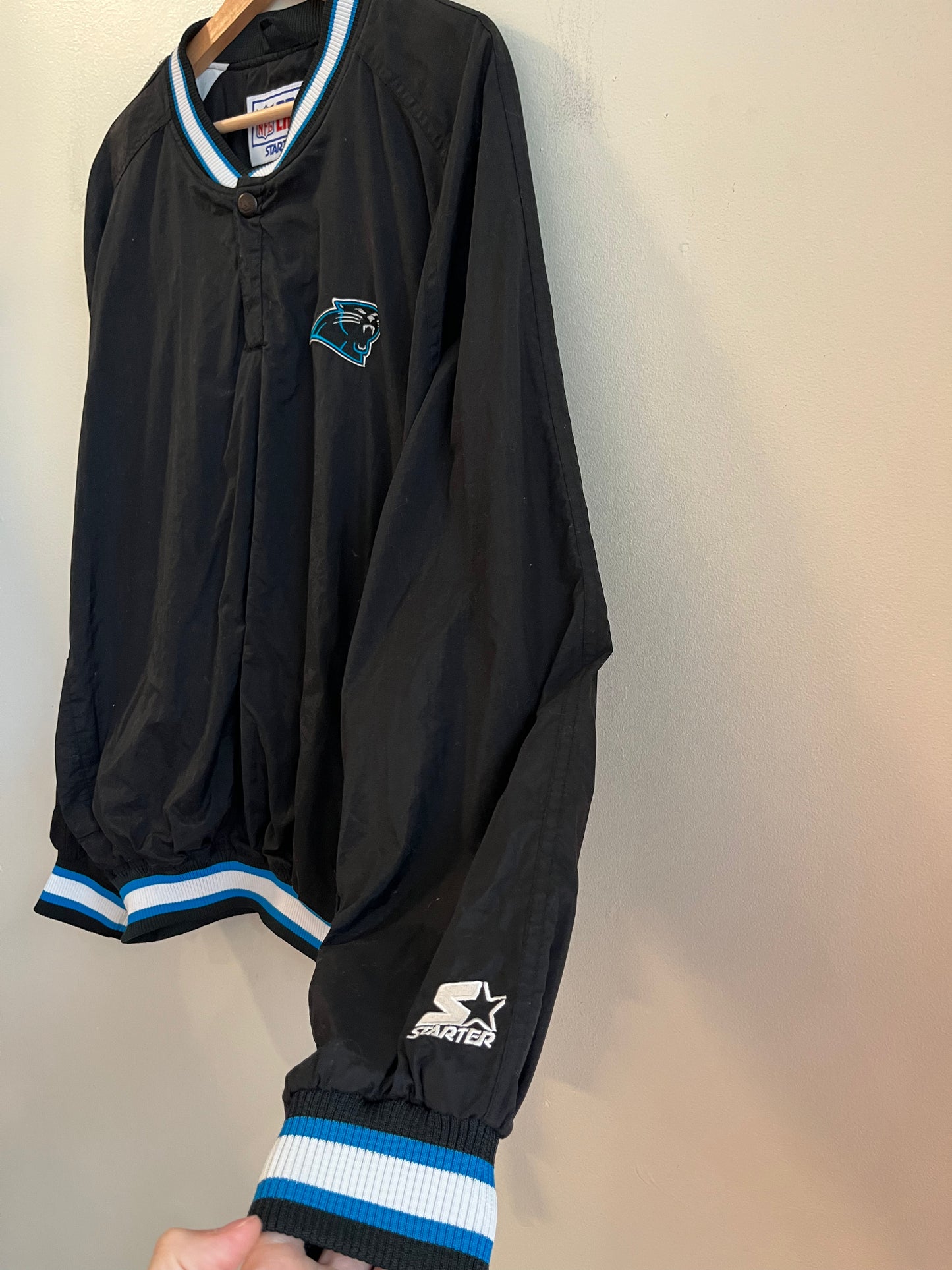90s Carolina Panthers 1/4 Button Starter Spell Out Pro Line Windbreaker (XL)