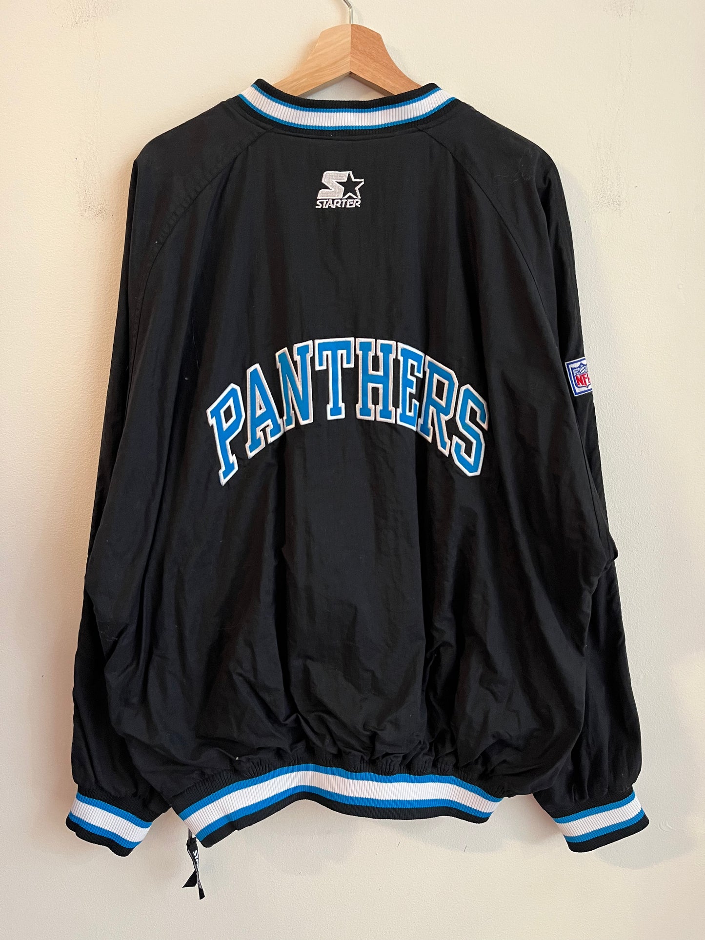 90s Carolina Panthers 1/4 Button Starter Spell Out Pro Line Windbreaker (XL)