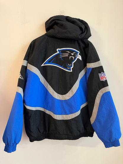 90s Carolina Panthers Apex One Dark Blue Wave Puffer Jacket (L)