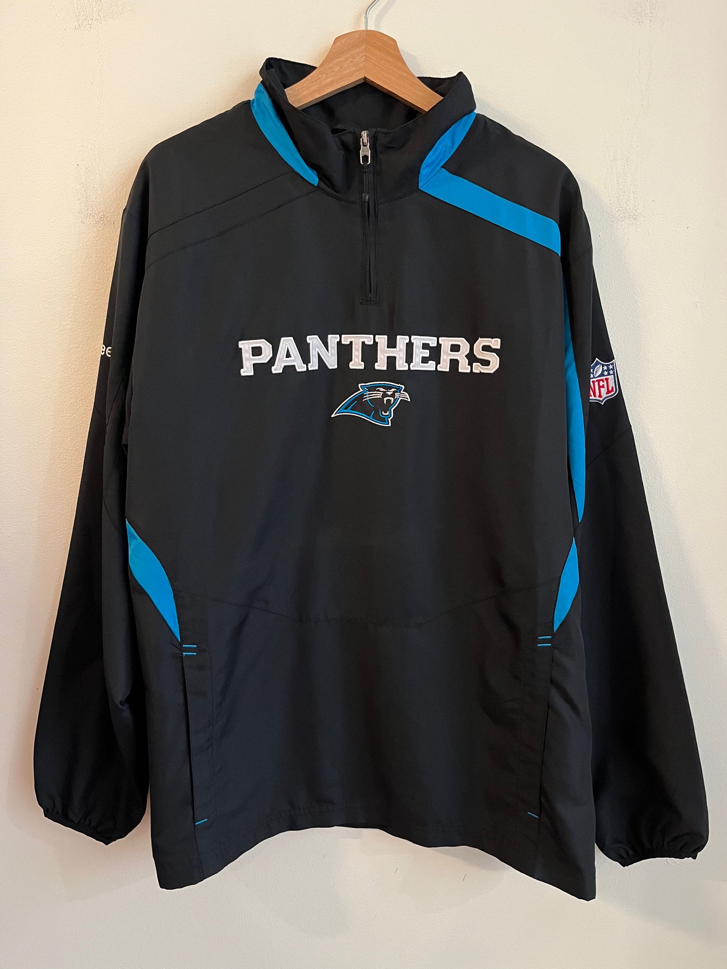 00s Carolina Panthers Reebok 1/4 Zip Spell Out Windbreaker (L)