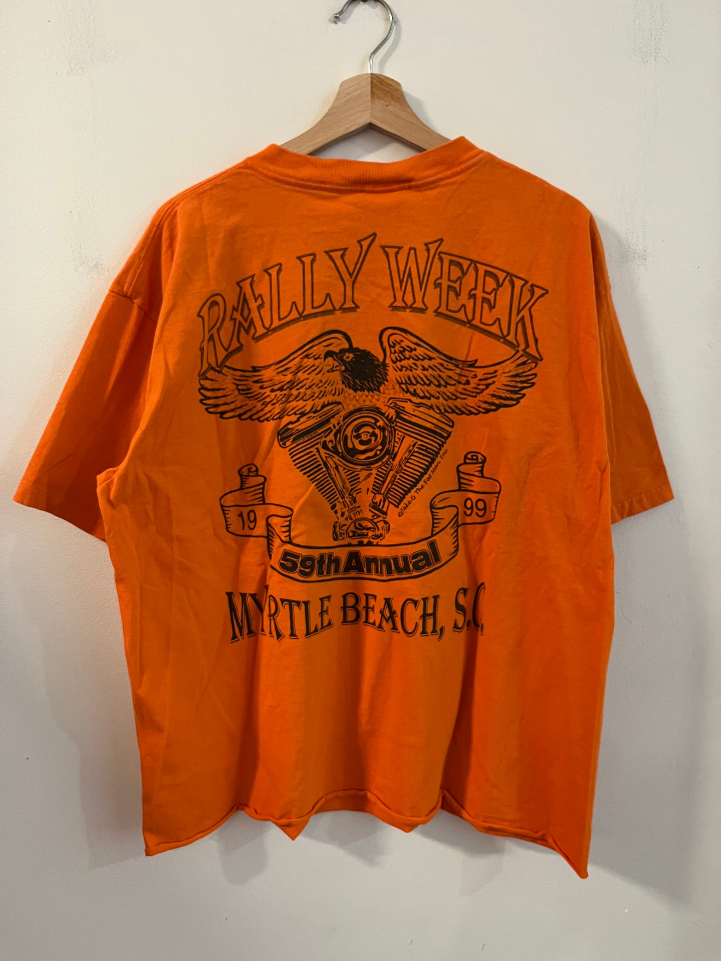 1999 Bike Week Myrtle Beach Orange Cropped Tee (XL)