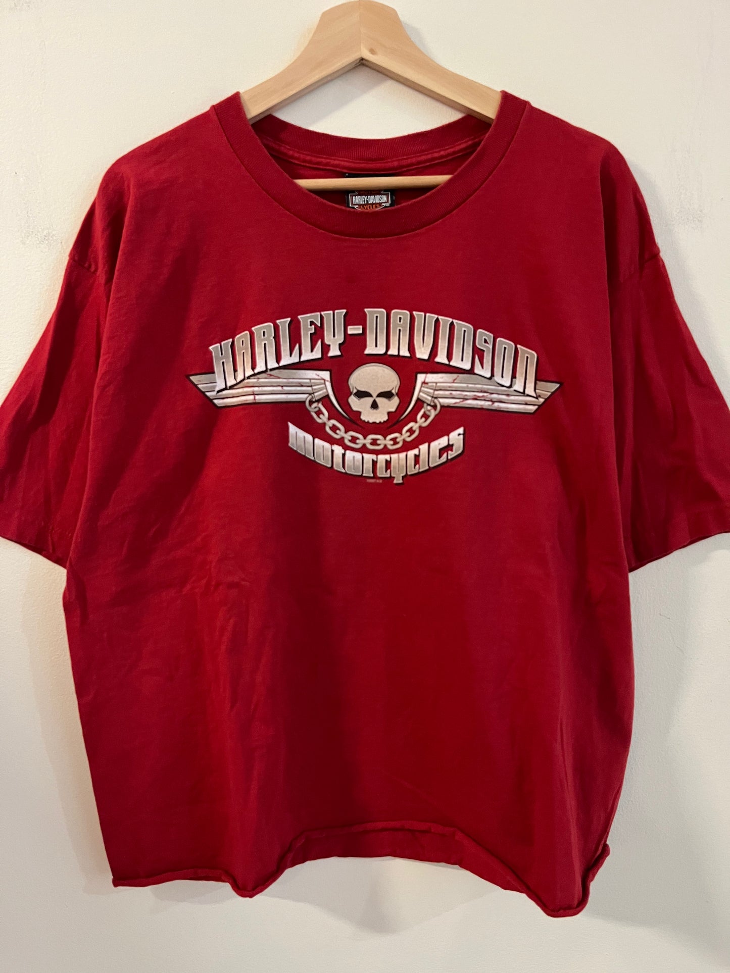 2007 Harley Davidson Skull Green Mountain Cropped Tee (XL)