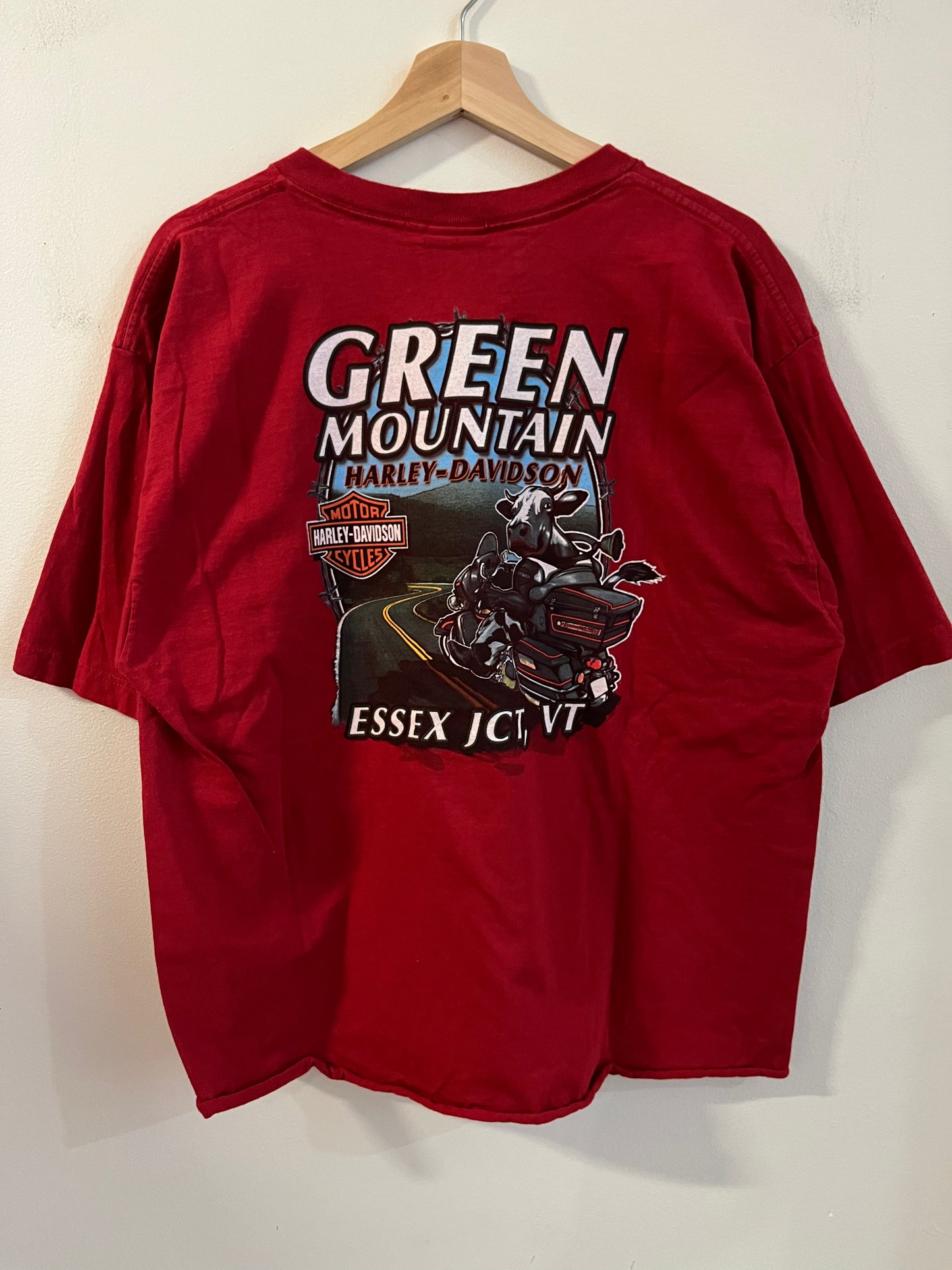 2007 Harley Davidson Skull Green Mountain Cropped Tee (XL)