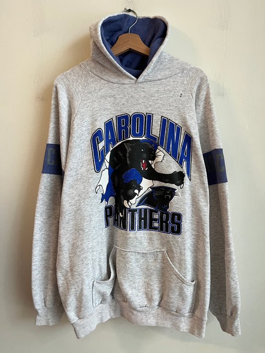 90s Carolina Panthers Breakthrough Front/Back Graphic Bootleg Hoodie (XXL)