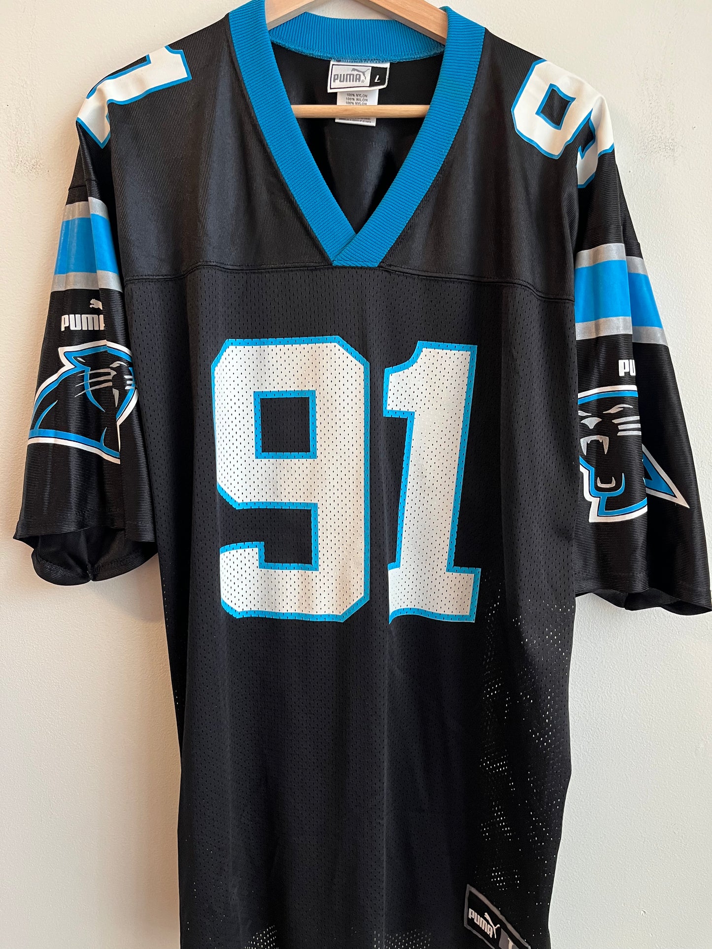 1990s Carolina Panthers Kevin Greene Puma Home Jersey (L)