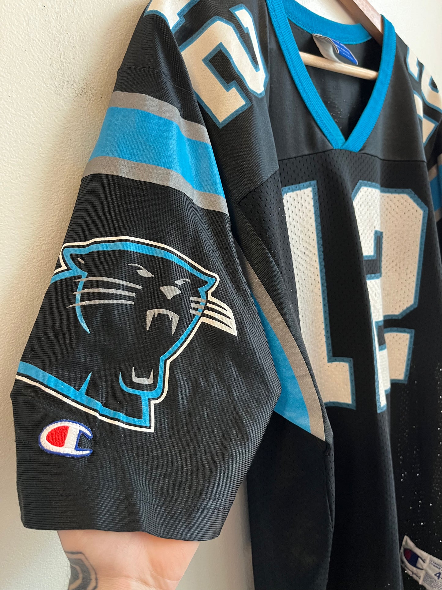 1990s Carolina Panthers Kerry Collins Champion Home Jersey (M)