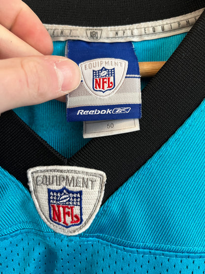 00s Carolina Panthers Jake Delhomme Stitched Electric Blue Jersey (L)