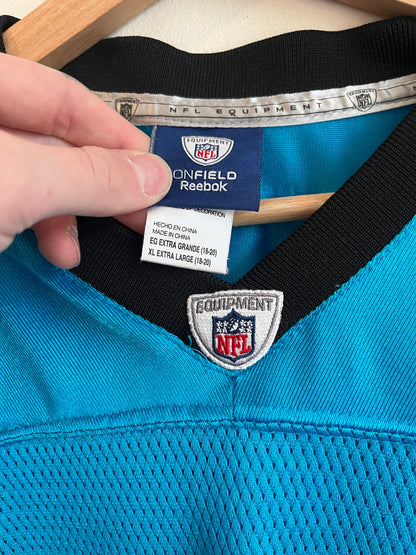 00s Carolina Panthers Jon Beason Electric Blue Jersey (Youth XL)