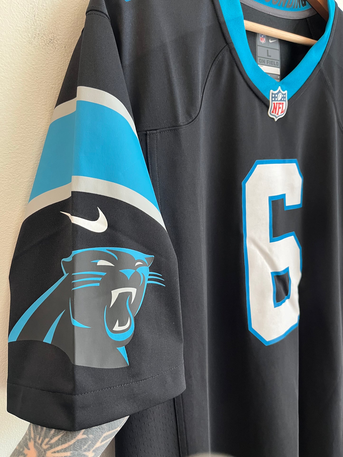 2022 Carolina Panthers Baker Mayfield Home Jersey (L)