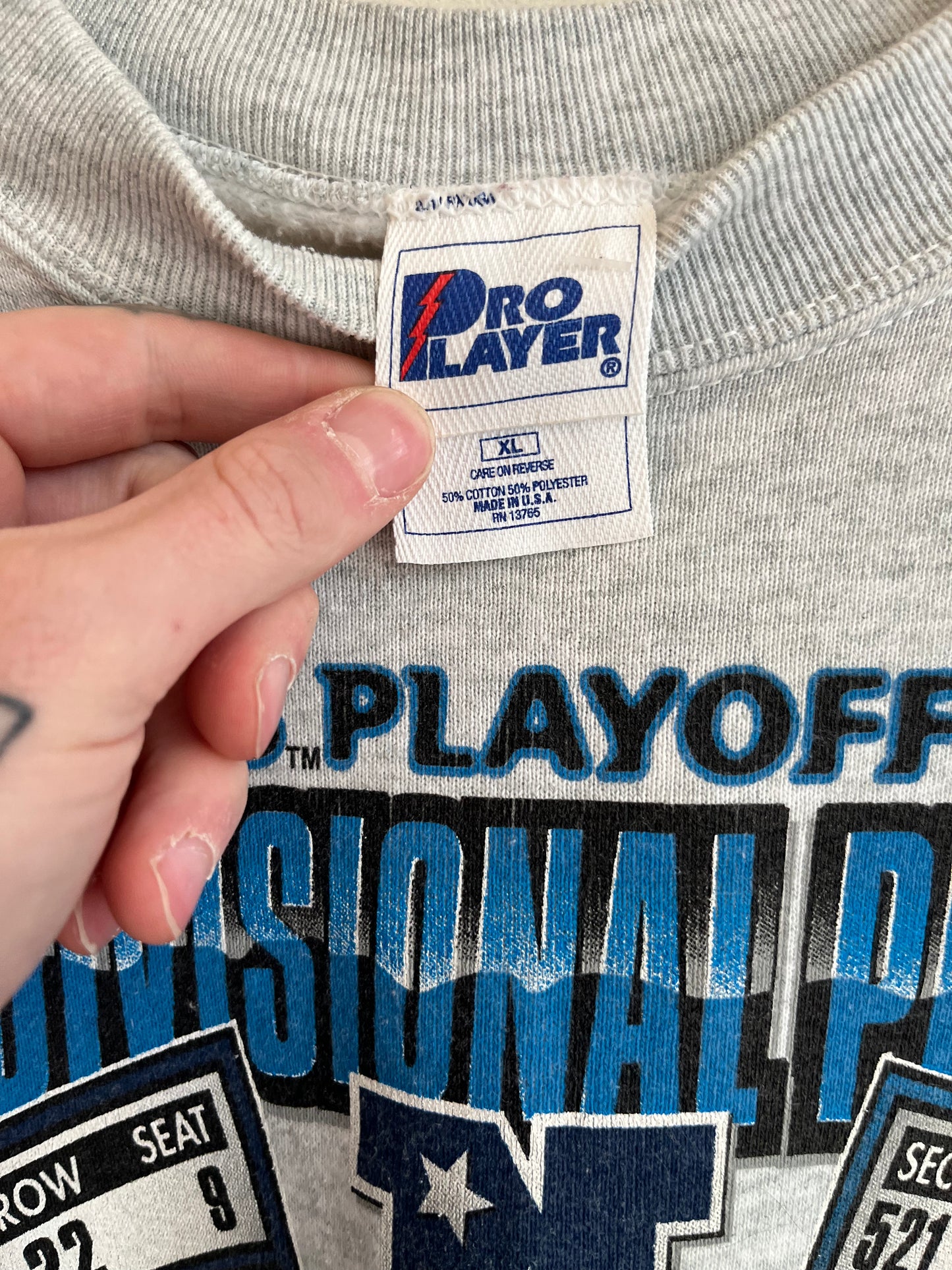 1996 Carolina Panthers v Dallas Cowboys Playoffs Debut Crewneck (XL)