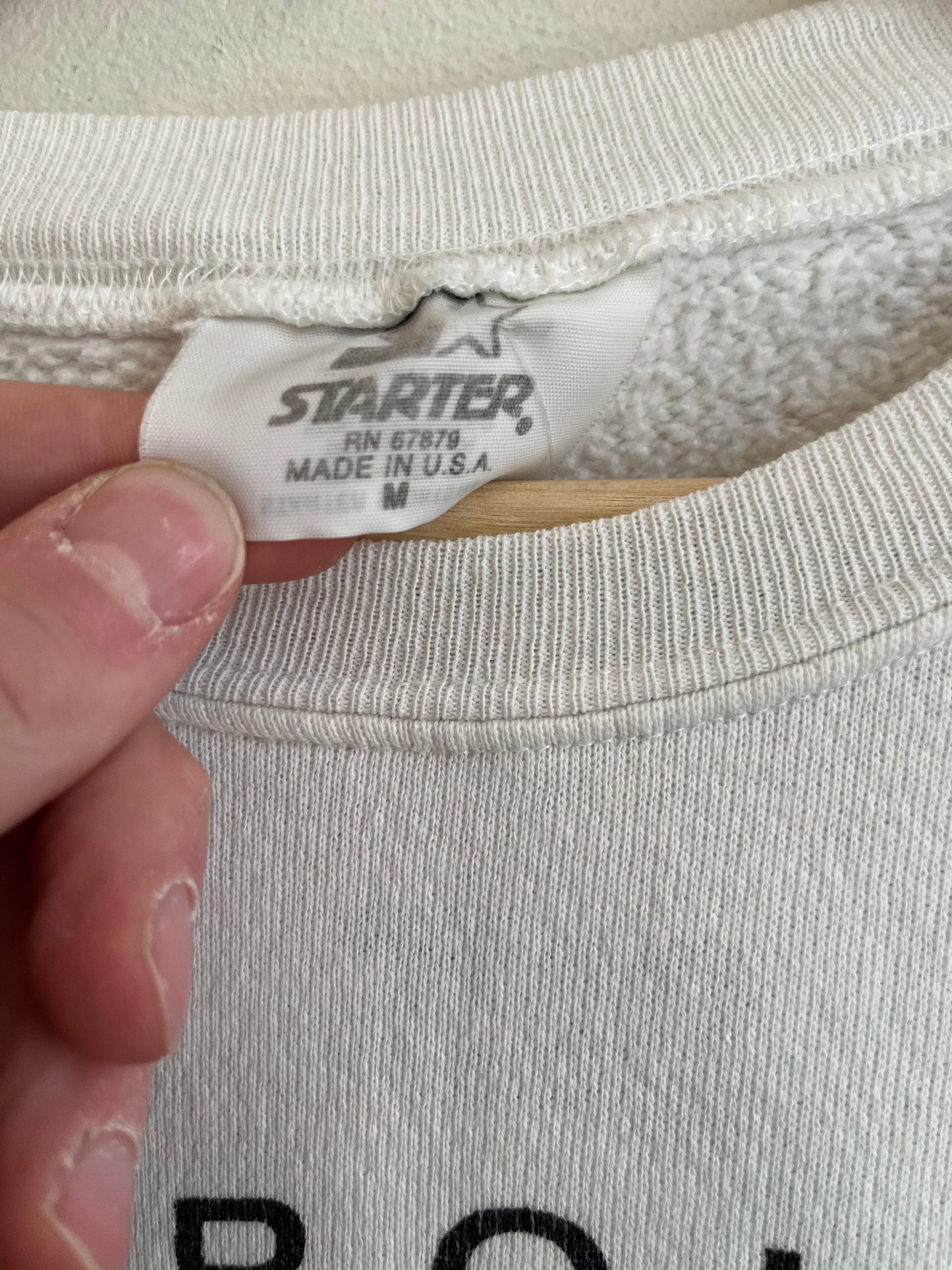1993 Carolina Panthers White Starter Spell Out Crewneck (M)