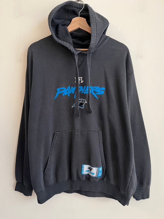 00s Carolina Panthers Cat Scratch Faded Hoodie (L)