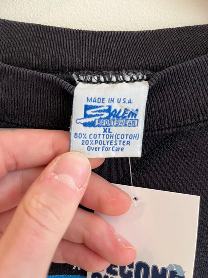 1993 Carolina Panthers Spell Out Realistic Cat Salem Crewneck (XL)