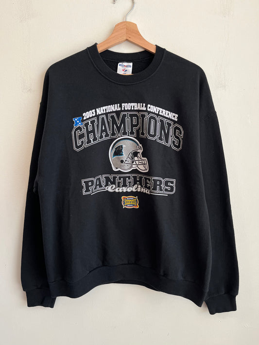 2003 Carolina Panthers Conference Champions Spell Out Crewneck (L)