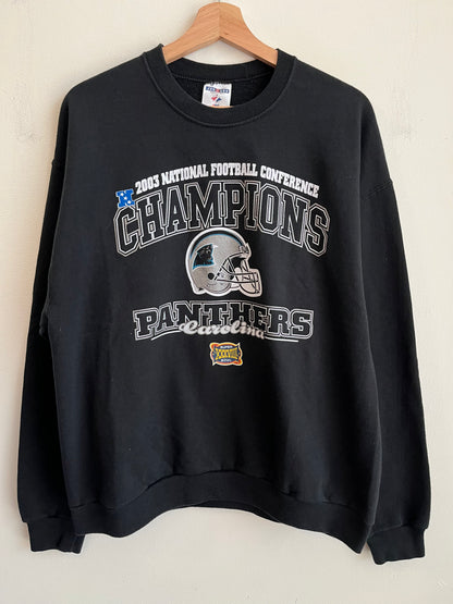 2003 Carolina Panthers Conference Champions Spell Out Crewneck (L)