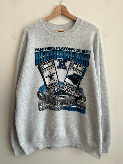 1996 Carolina Panthers v Dallas Cowboys Playoffs Debut Crewneck (XXL)