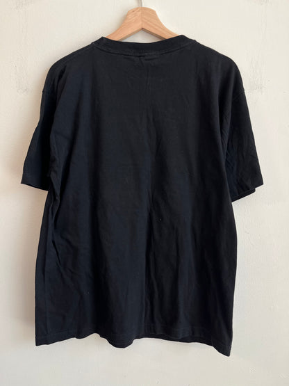 1995 Carolina Panthers Spell Out Rain Drop Logo Graphic Tee (L)