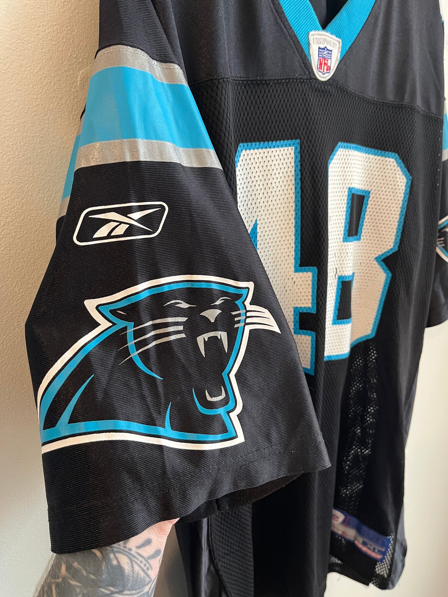 00s Carolina Panthers Stephen Davis Reebok Home Jersey (XL)