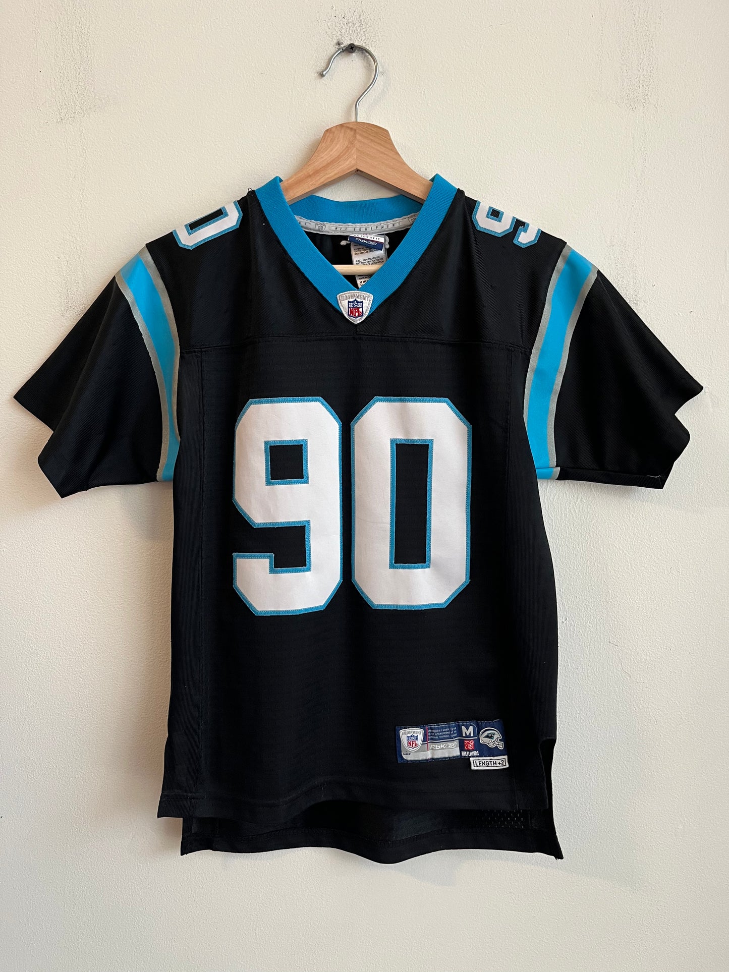00s Carolina Panthers Julius Peppers Stitched Home Jersey (Youth M)