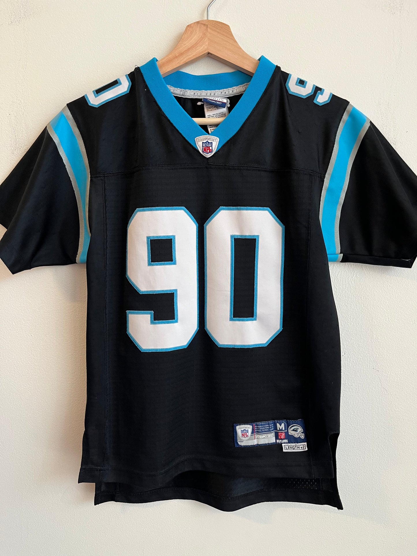 00s Carolina Panthers Julius Peppers Stitched Home Jersey (Youth M)