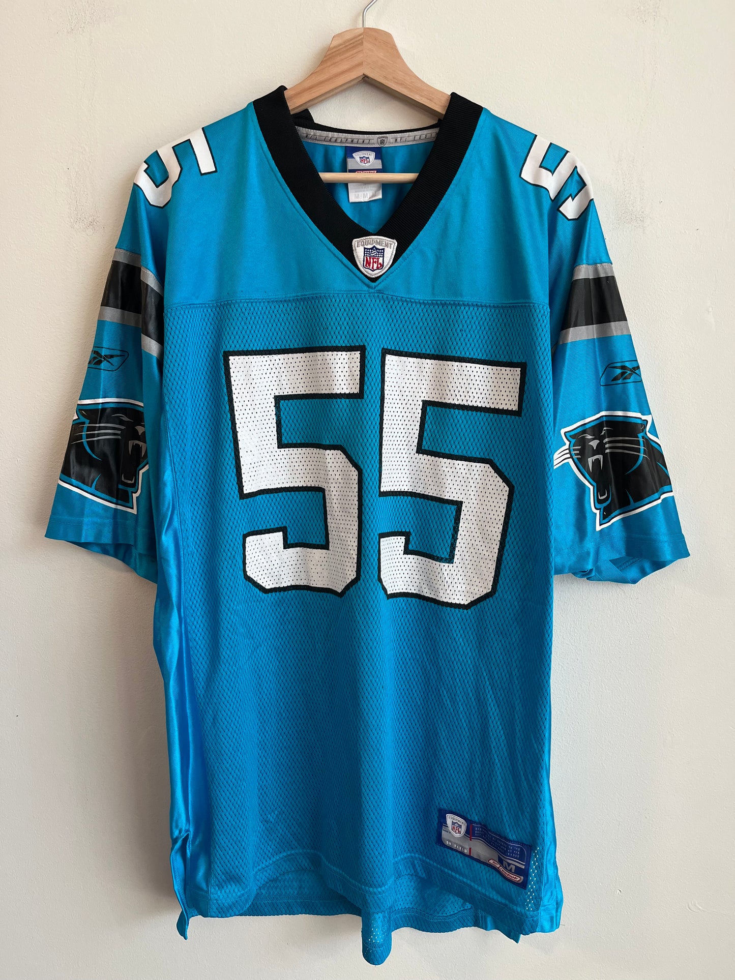 00s Carlina Panthers Dan Morgan Reebok Blue Jersey (M)