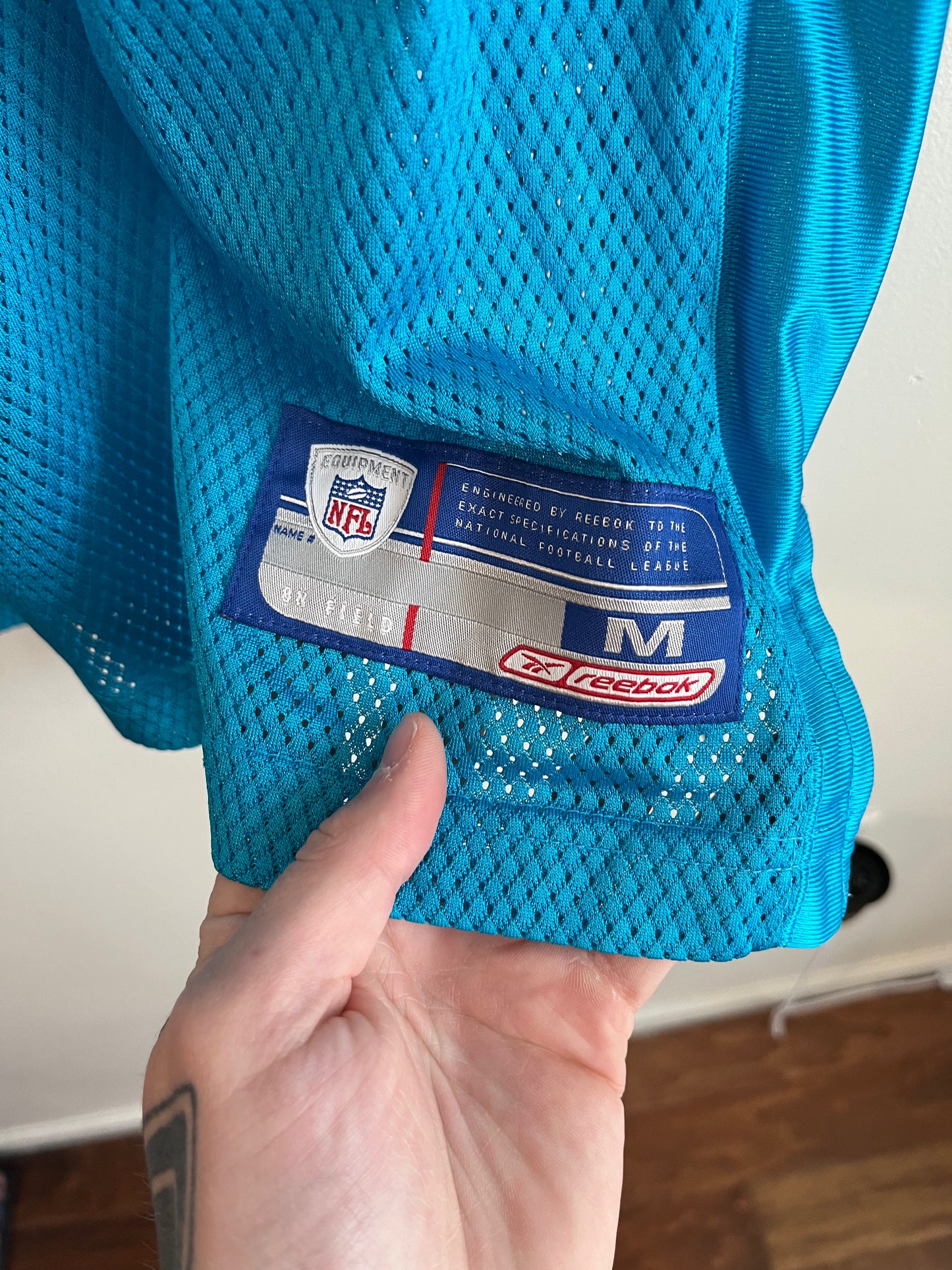00s Carlina Panthers Dan Morgan Reebok Blue Jersey (M)