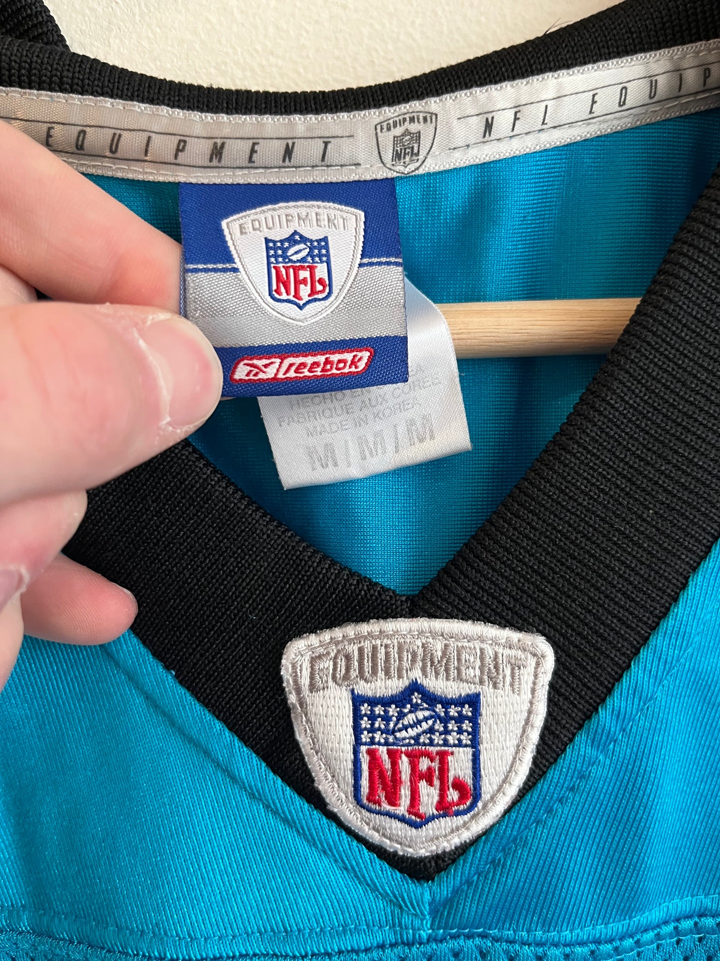 00s Carlina Panthers Dan Morgan Reebok Blue Jersey (M)