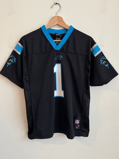 00s Carolina Panthers Cam Newton Black NFL Players Jersey (Youth L)
