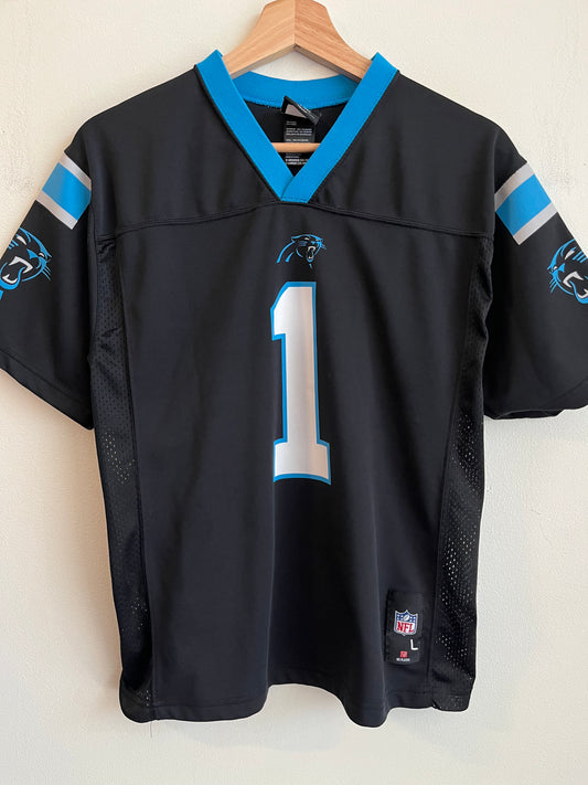 00s Carolina Panthers Cam Newton Black NFL Players Jersey (Youth L)