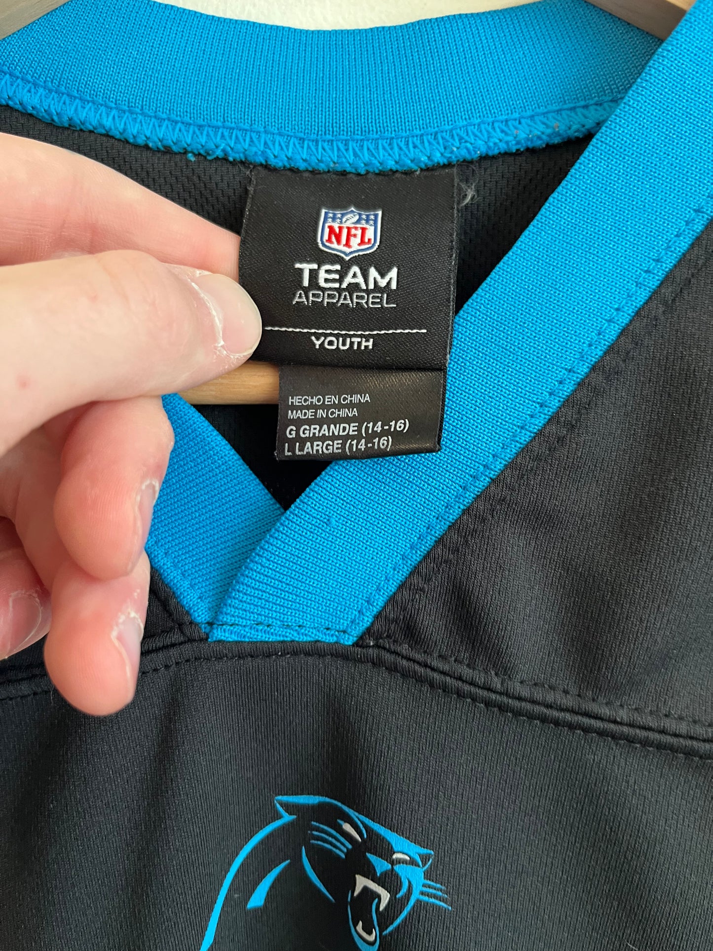 00s Carolina Panthers Cam Newton Black NFL Players Jersey (Youth L)