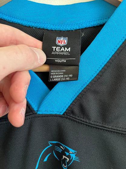 00s Carolina Panthers Cam Newton Black NFL Players Jersey (Youth L)